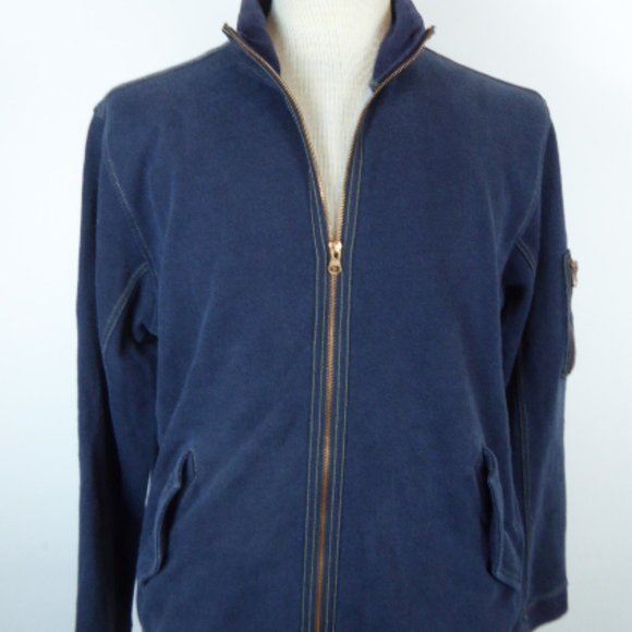 DUCK & COVER navy zip card-jacket athliesure cotton terry M - Picture 2 of 7